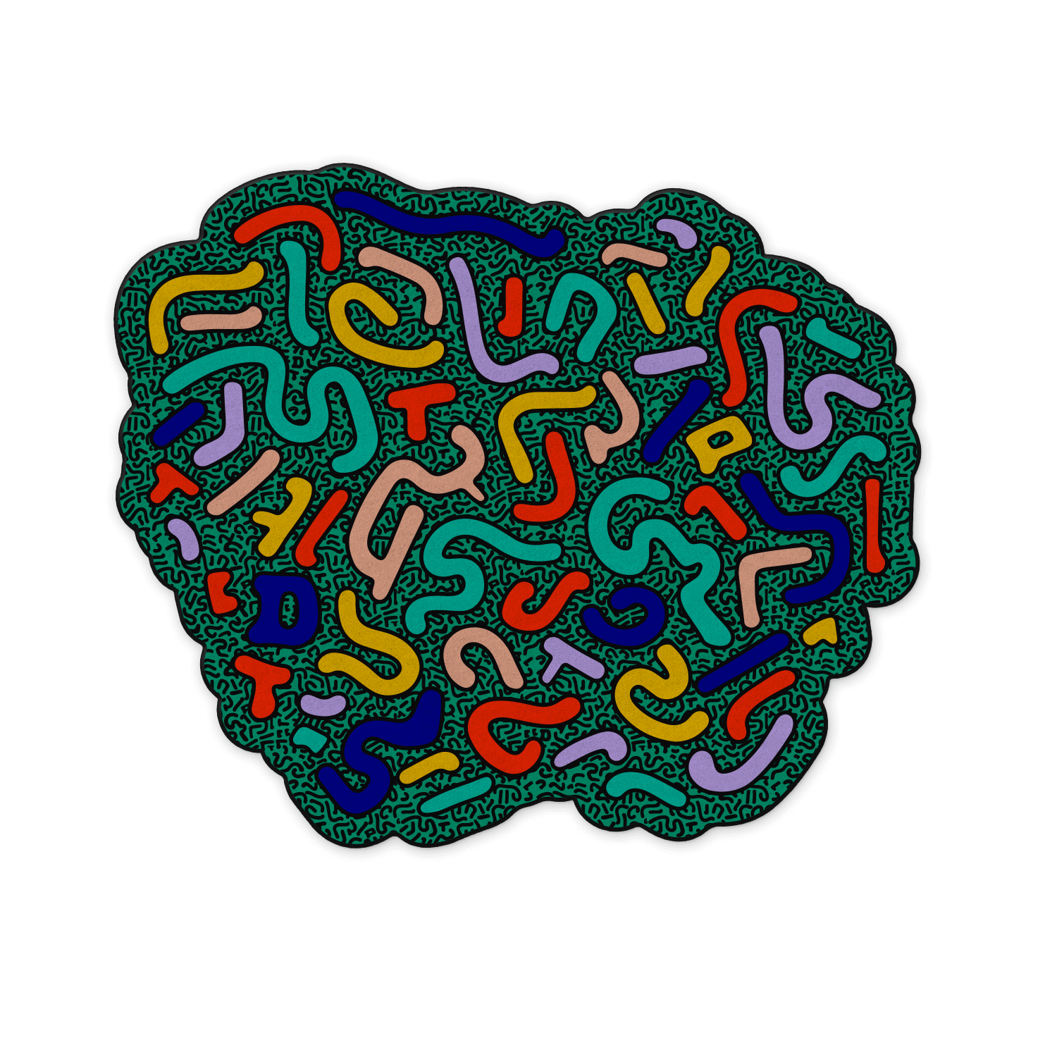 Abstract and colourful rug for creative design studios