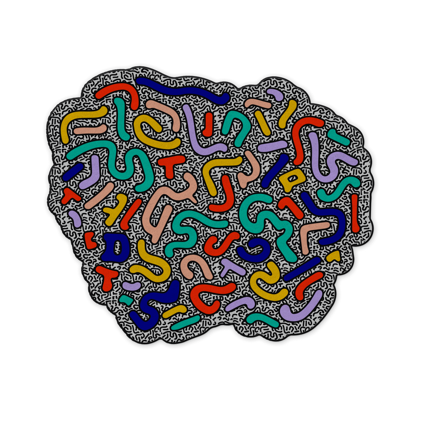 Abstract and colourful rug for creative design studios