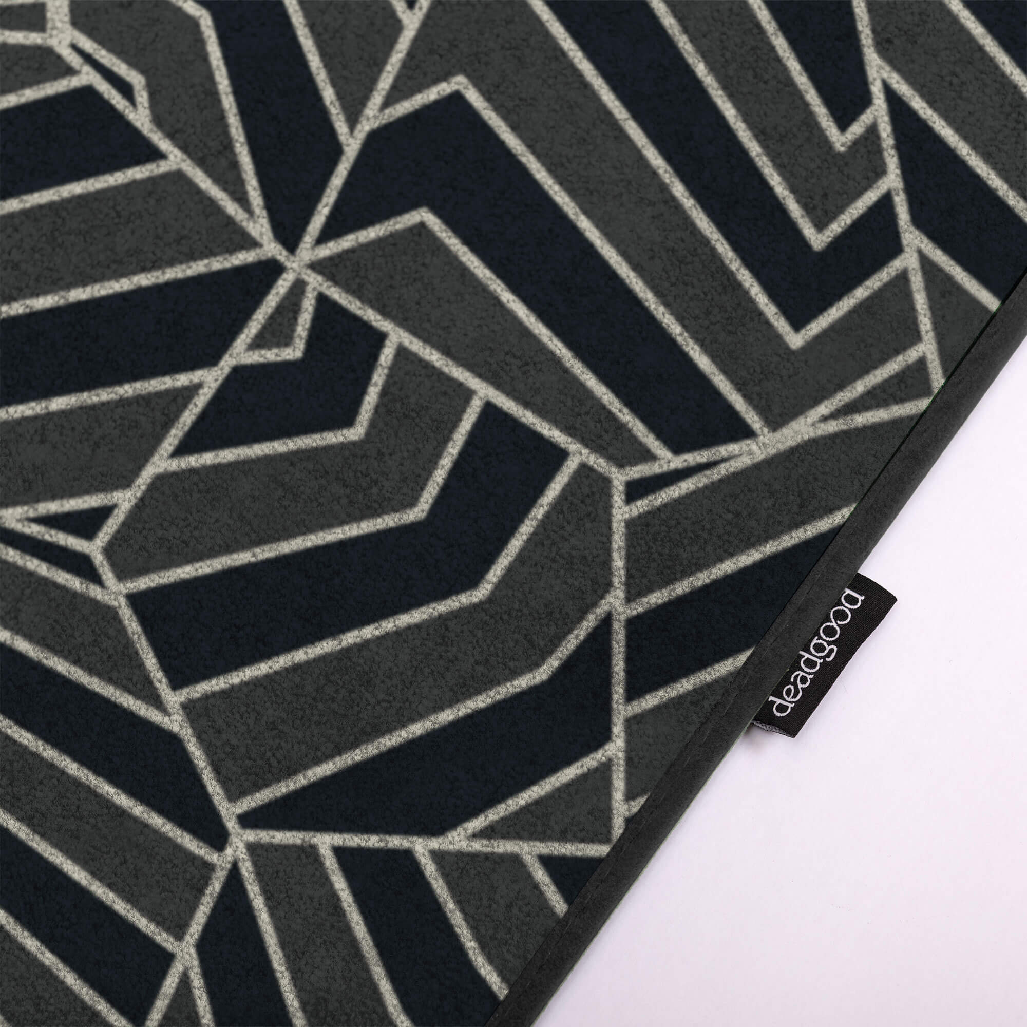 Detail of a bold textural rug for dynamic tech startups.
