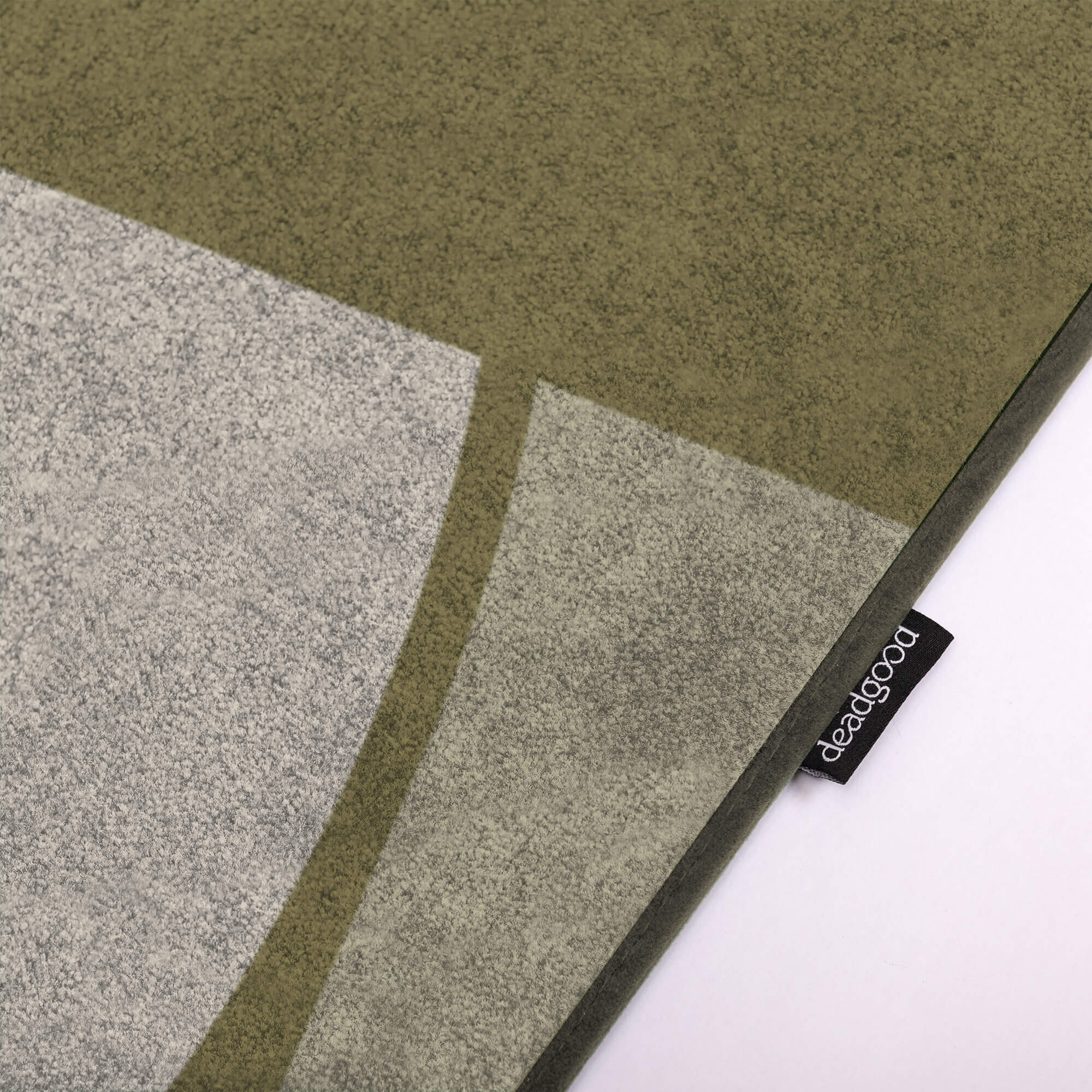 Detail of a fun geometric rug for children’s play areas