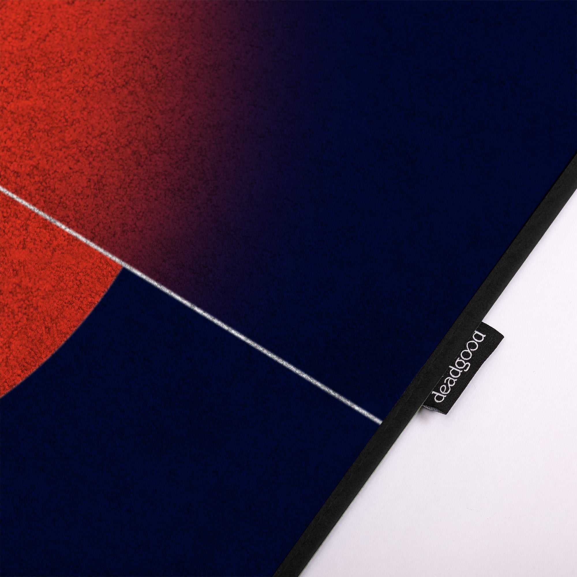 Detail of an abstract art-inspired rug for modern hotel lobbies