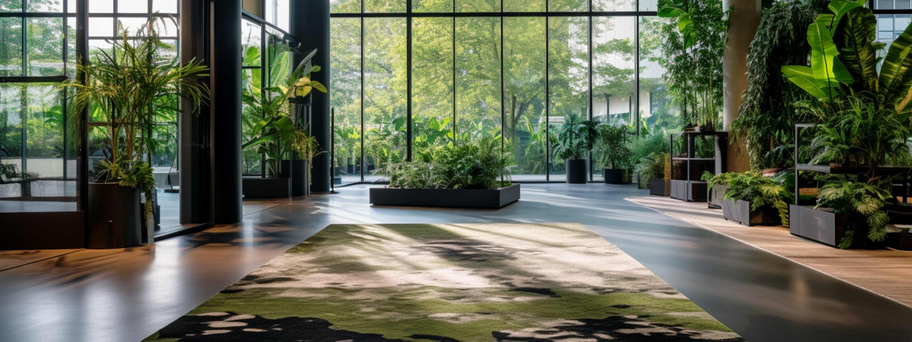 Contemporary rug design enhancing a modern office interior